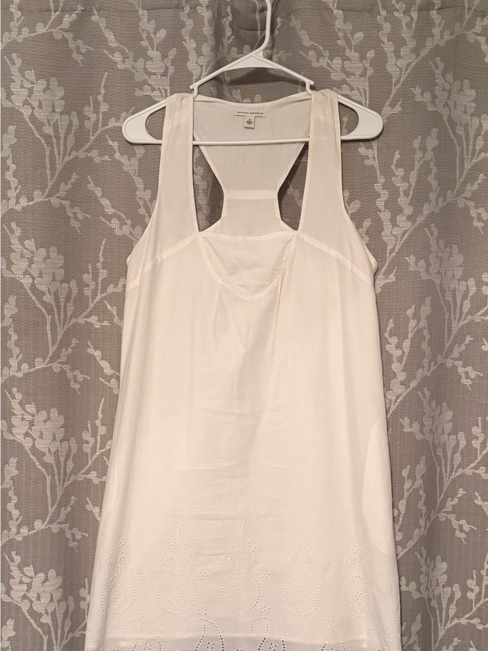 Banana Republic White Sleeveless Tank with Racerback Detail